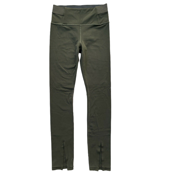 ATHLETA Aura Split Pant Dark Olive Green Powervita Fabric YOGA Gym Pants size XL - Picture 2 of 7